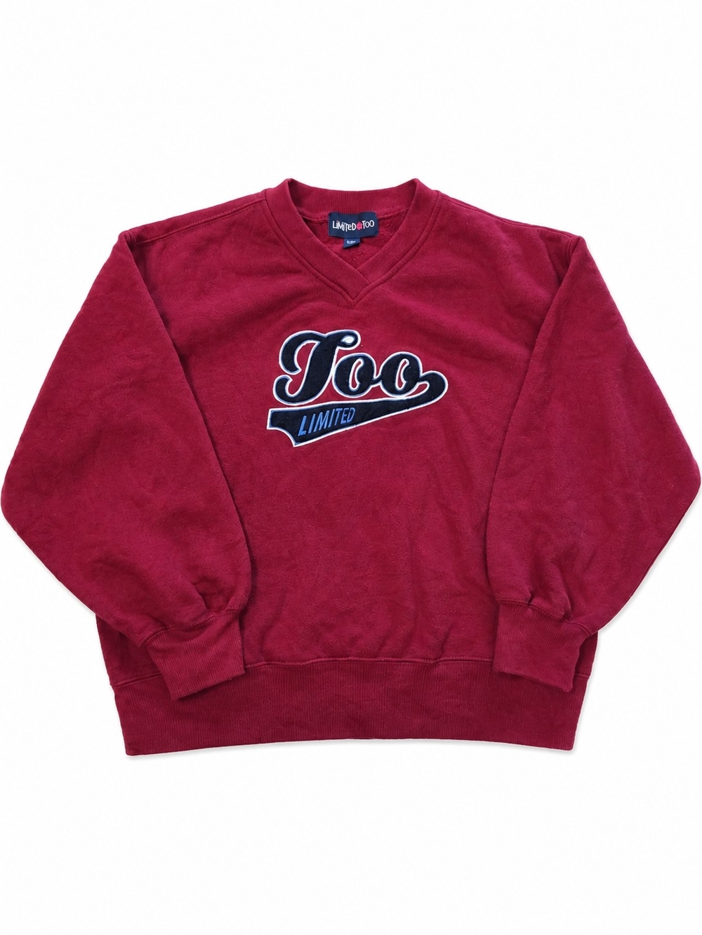 Vintage Limited Too Deep Red V-Neck Pullover Size Kids Medium